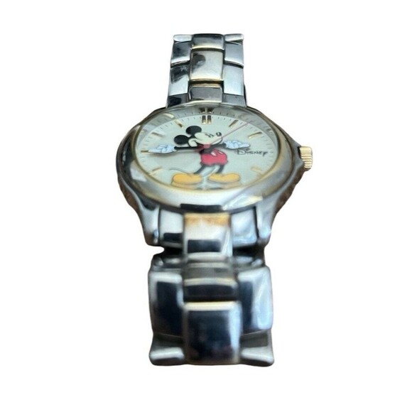 Disney Mickey Mouse Round Watch MU0929 Silver Gold Stainless Steel Needs Battery - Picture 7 of 7